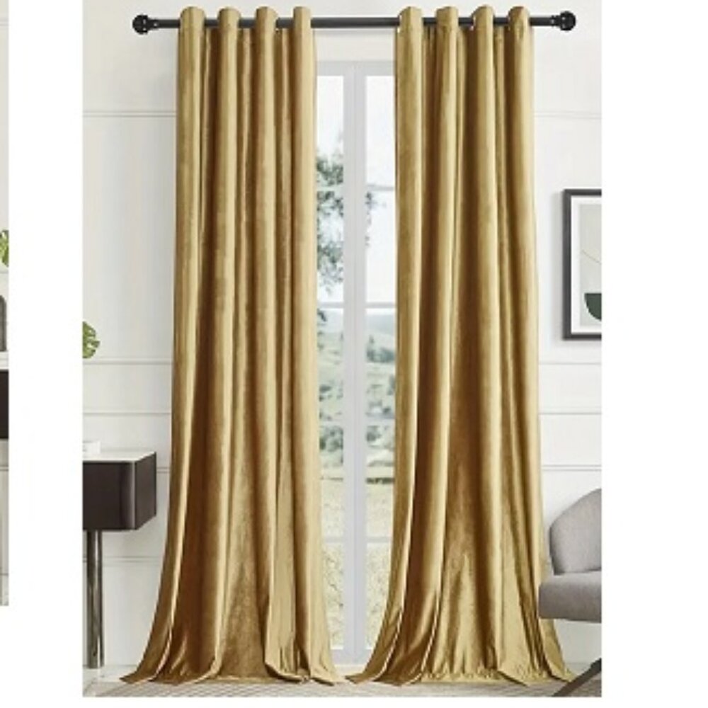 Gold Velvet Drapes with Grommets NEW, never used
